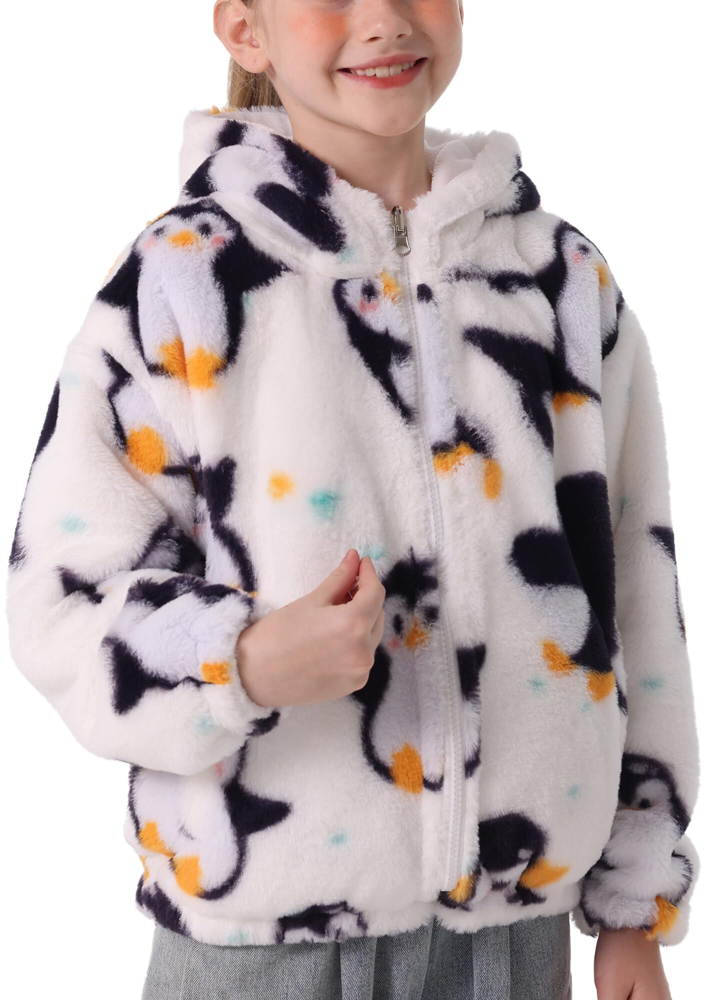 SEAUR - Chaqueta con capucha de forro polar para niños y niñas, para otoño, invierno, gruesa, cálida, para niños, chaqueta de forro polar