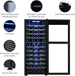 80 Bottle Wine Fridge, Freestanding Wine Cooler Refrigerator with Precision Temperature Control 41°F-64°F, Quiet Operation Compressor & Double-Pane Glass Door for Red/White Wine, Beer