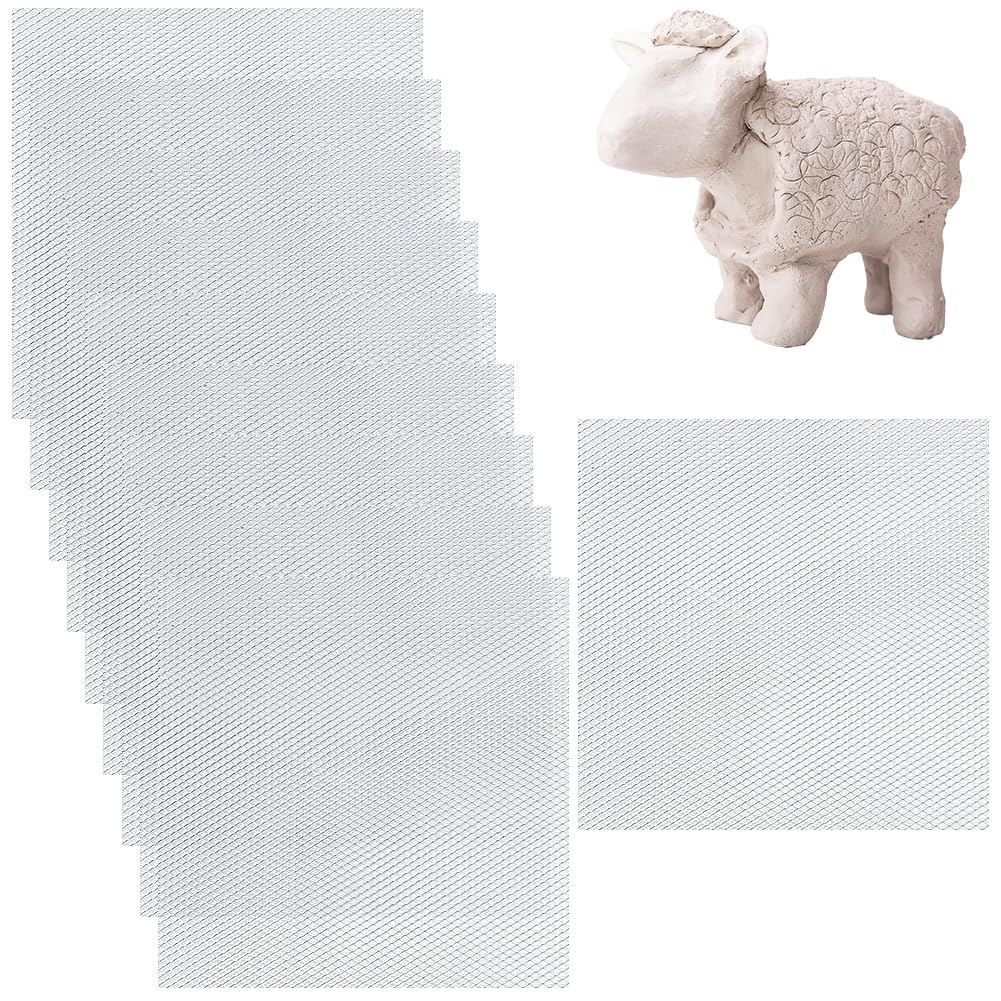 GORGECRAFT 10Pcs Aluminum Sculpting Wire Weave Mesh Sheet 30x30cm Square Metal Heavy Duty Armature Sculpture Small Mesh Screen Sculptural Woven for DIY Art Craft Clay Jewelry Making Home Decor