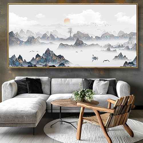 Miniatura 8 de Arte de pared enmarcado listo para colgar, acuarela, montaña, paisaje, naturaleza, desierto, montañas, picos, ilustraciones, arte moderno, rústico,