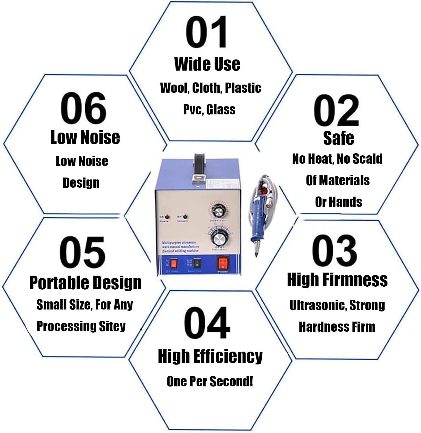 DIY Beads Rhinestone Press Fixing Machine Ultrasonic Pearl Setting Machine No Need Glue 80Pcs/Min Hotfix Rhinestone Applicator