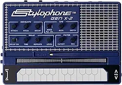 Stylophone Sintetizador analógico portátil GENX-2 com alto-falante embutido, LFO, filtro, atraso analógico e saída CV/Gate | Teclado sintetizador | Instrumento musical de sintetizador