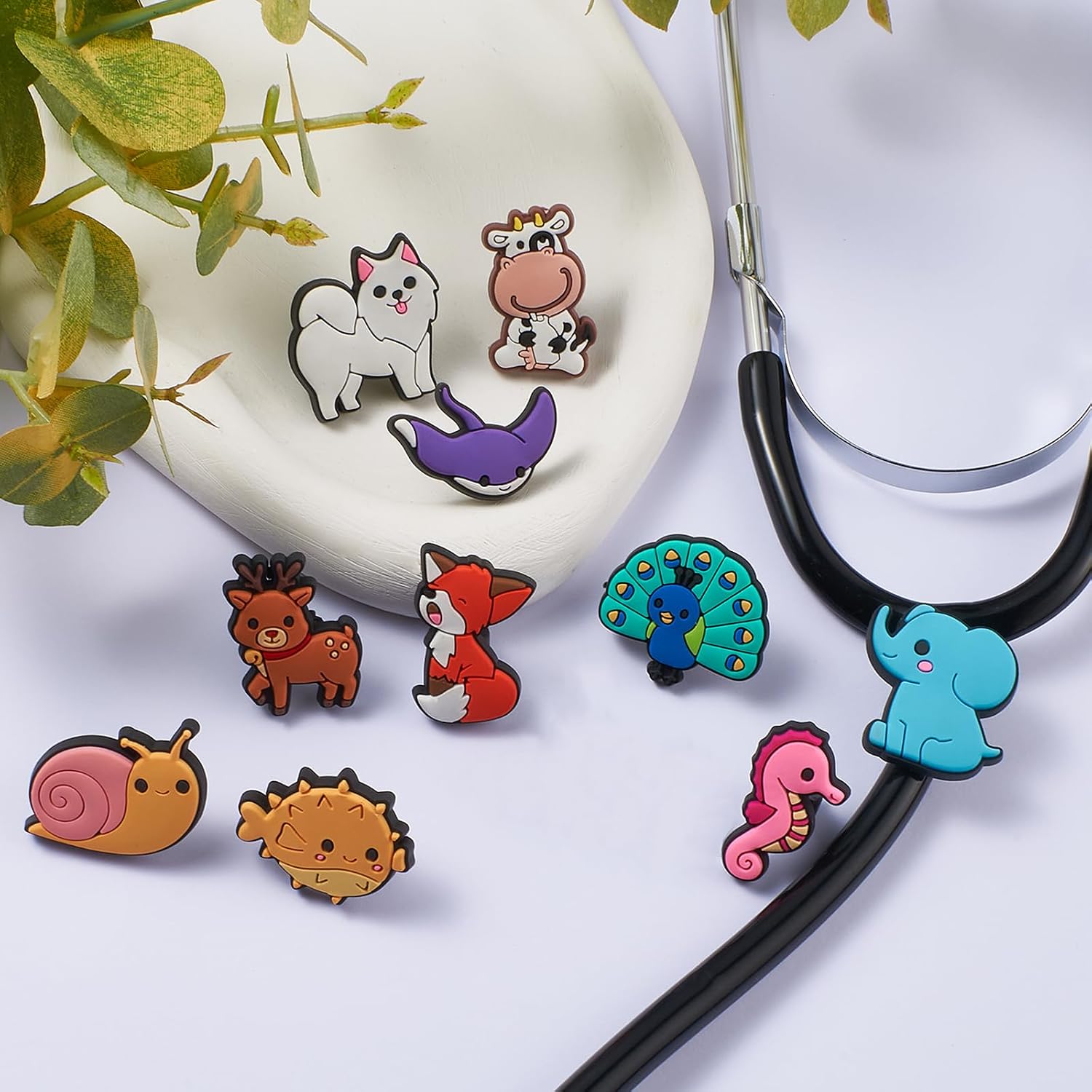 11 Pcs Animal Stethoscope Charms Personalized Stethoscope Accessories Gifts for Nurse Graduates Doctor Surgeons Veterinarians and Medical Assistant(Animal Assorted)