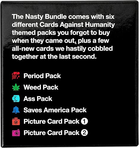 Miniatura 3 de Juego Cards Against Humanity: Nasty Bundle • 6 paquetes temáticos desagradables + 10 cartas totalmente nuevas.