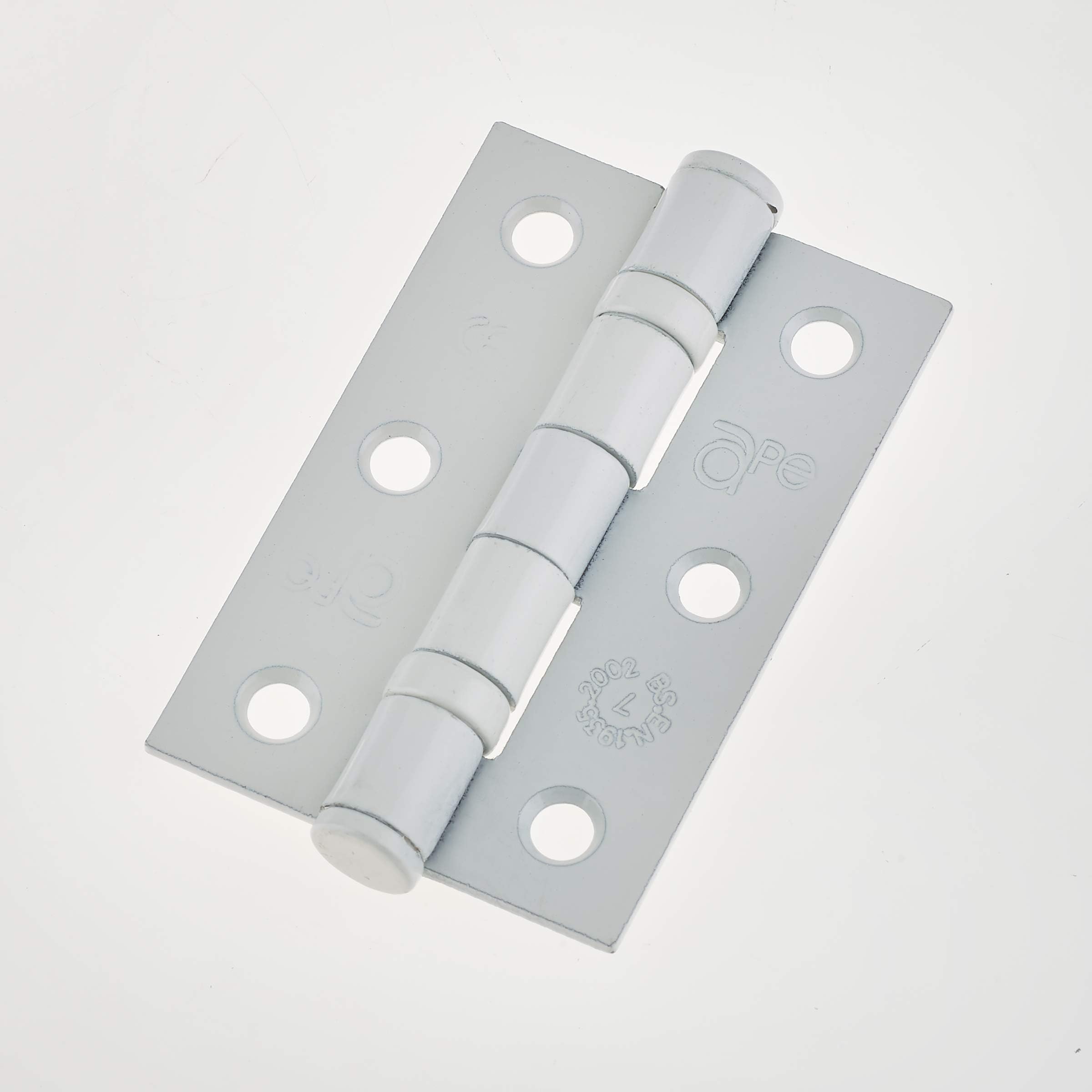 Door Hinges 3" 76mm Ball Bearing 1 Pair Pack [2 Hinges & Screws] White Finish