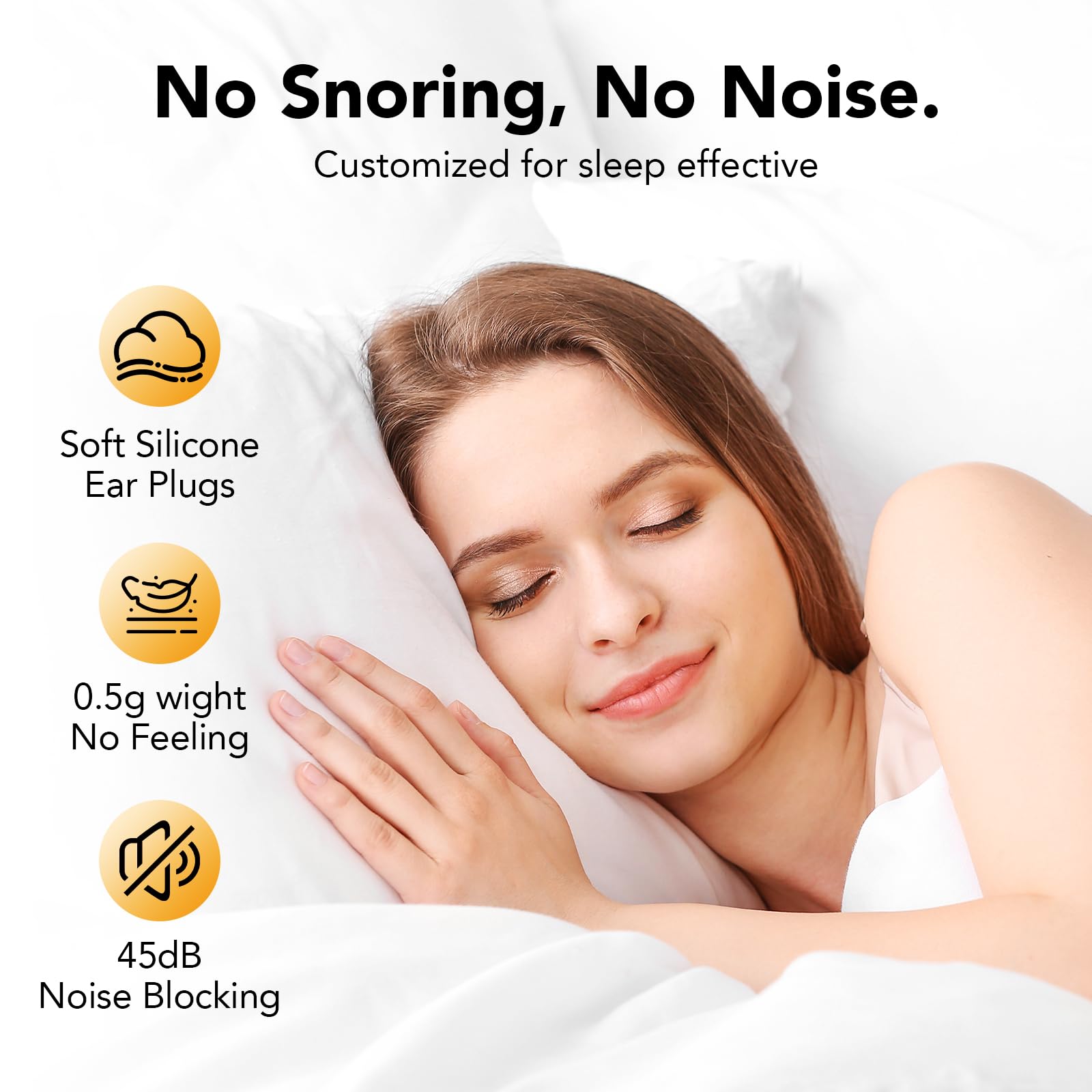 2026 Tapones para los oídos para dormir, 45 dB, reutilizables, morados