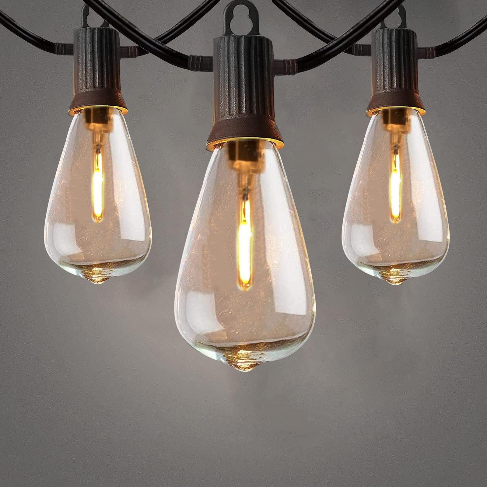 ZOTOYI Łańcuch świetlny LED, 15 m, 2700 K, 38 żarówek, wodoszczelny IP65, dekoracja ogrodowa