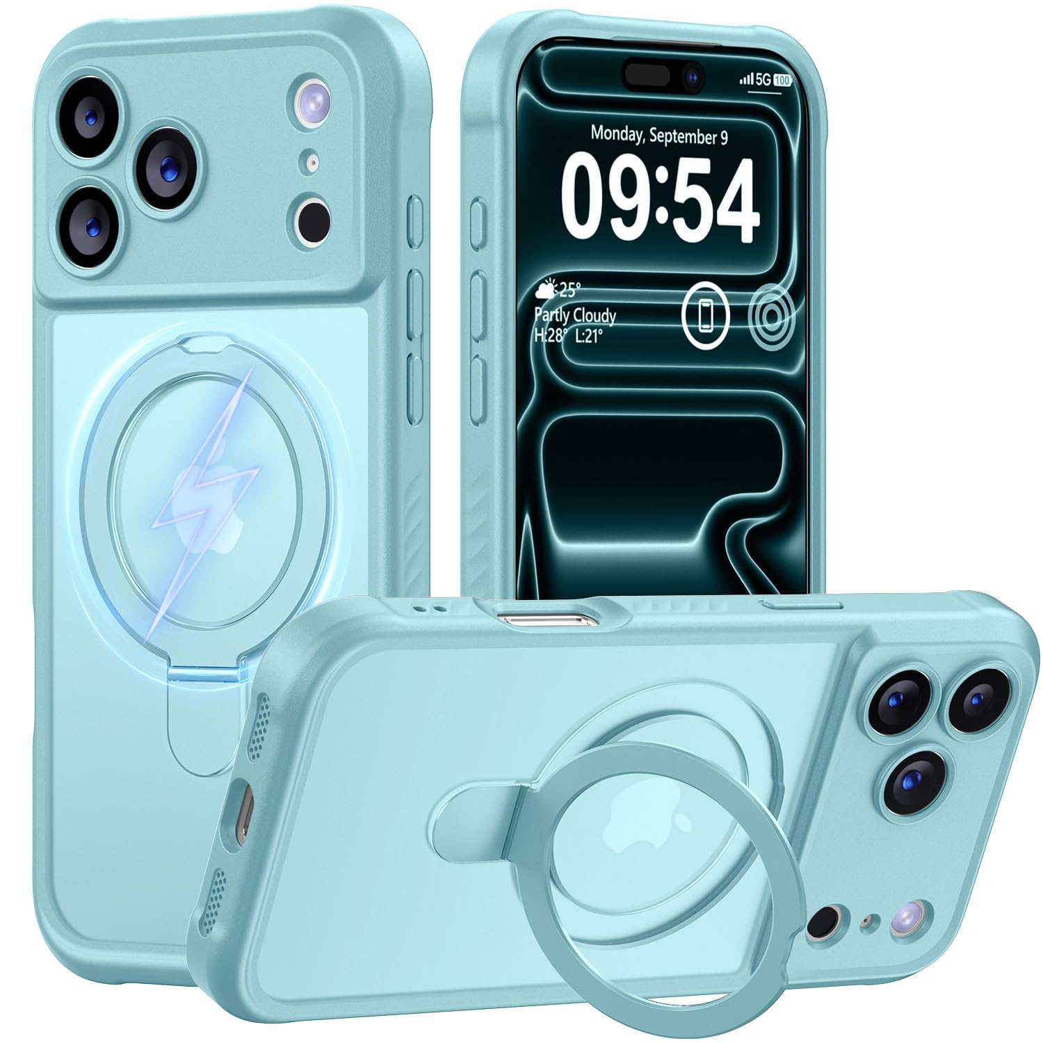 MOCCA Magnetic for iPhone 17 Pro Case with Stand,Blue