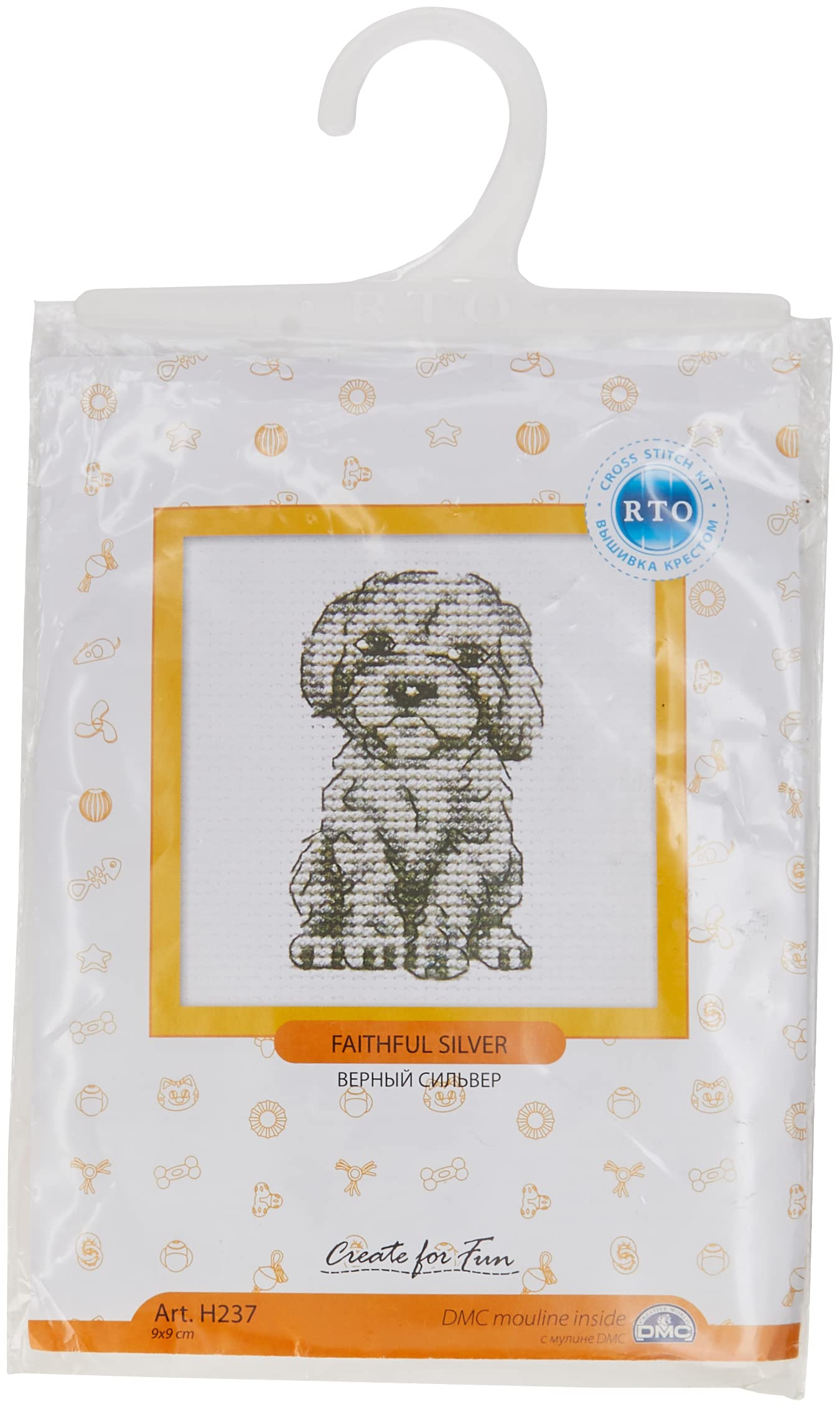 Rto Multicoloured H237 Loyal Silver Cross Stitch Kit, Cotton, Multi-Colour, 9 X 9 Cm