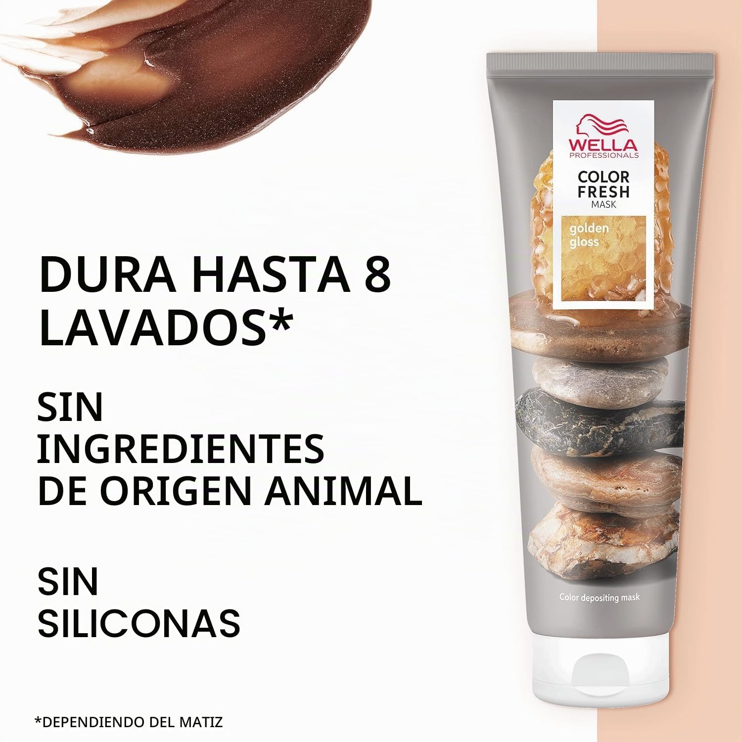 Wella Professionals Color Fresh Mask Golden Gloss – Tratamiento capilar para revitalizar y cambiar el color del cabello – Tinte nutritivo con aceite de aguacate – para cabello rubio medio a claro –