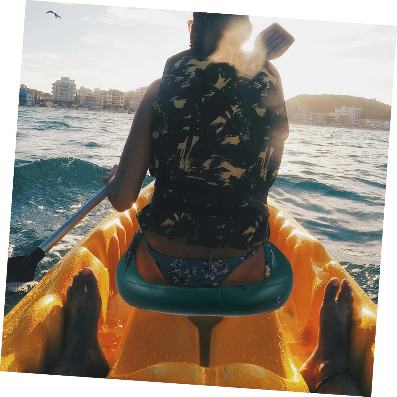 4pcs Inflatable Boat Seat Cushions PVC Air Pillow Back Pillow for Kayak Fishing Boats Camping