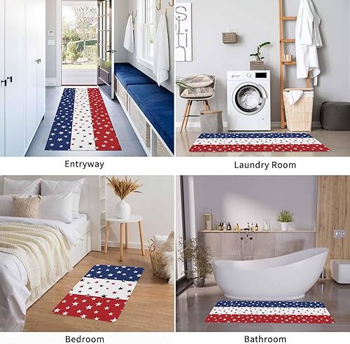 Vista 427 de Tapete de Feliz Navidad, tapete antideslizante para puerta delantera, baño, cocina, dormitorio, patio, entrada, 16 x 24 pulgadas, rojo, negro y verde