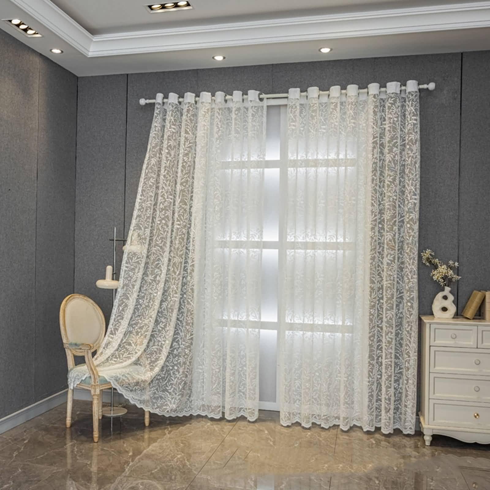 Voilage fenetre polyester Beydodo pour une chambre lumineuse et apaisante au quotidien