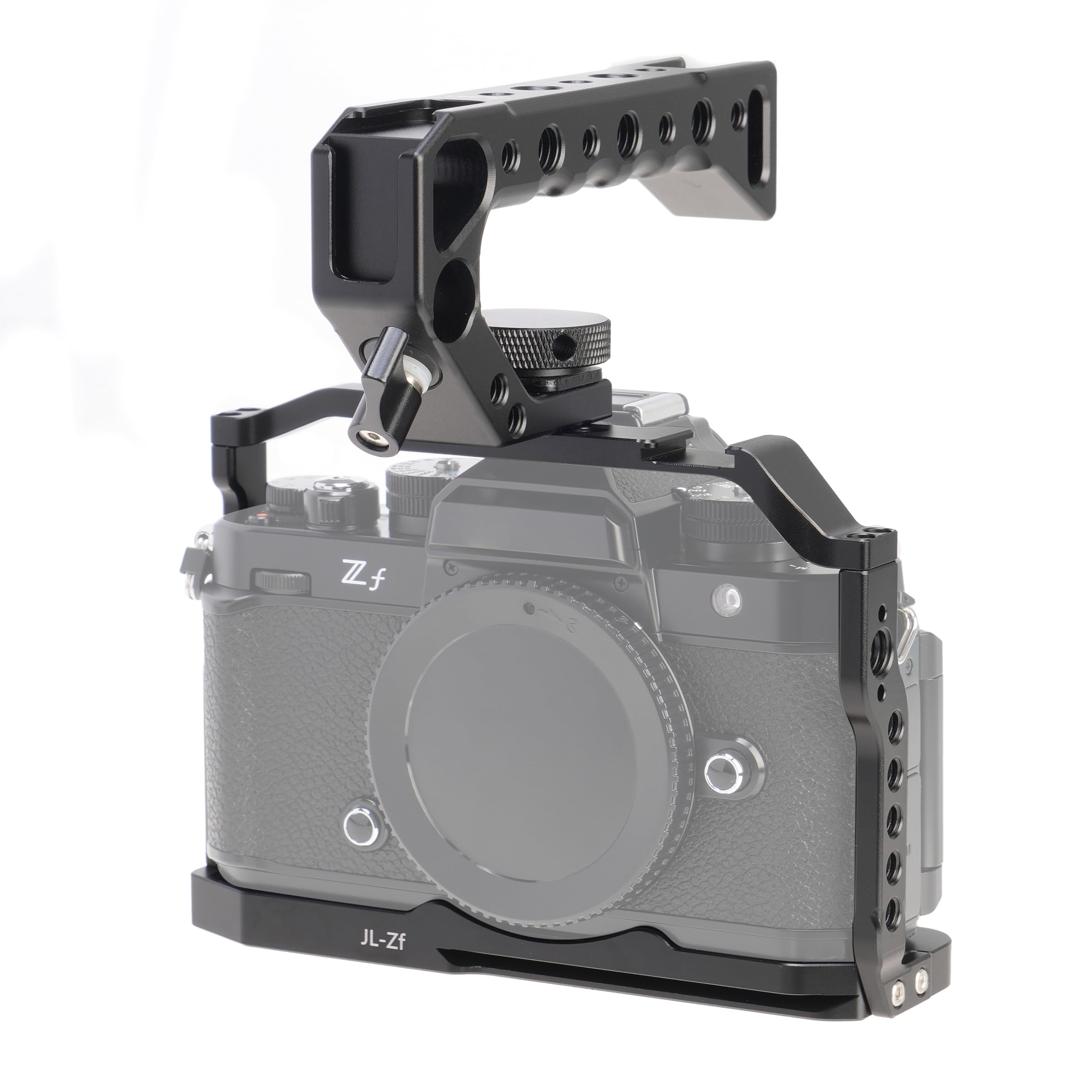Fotga Zf Camera Cage + Top Handle for Nikon Zf Mirrorless Camera Vlog Video Shooting Film Making with 1/4"-20 3/8"-16 Holes Cold Shoe Mount,Arri