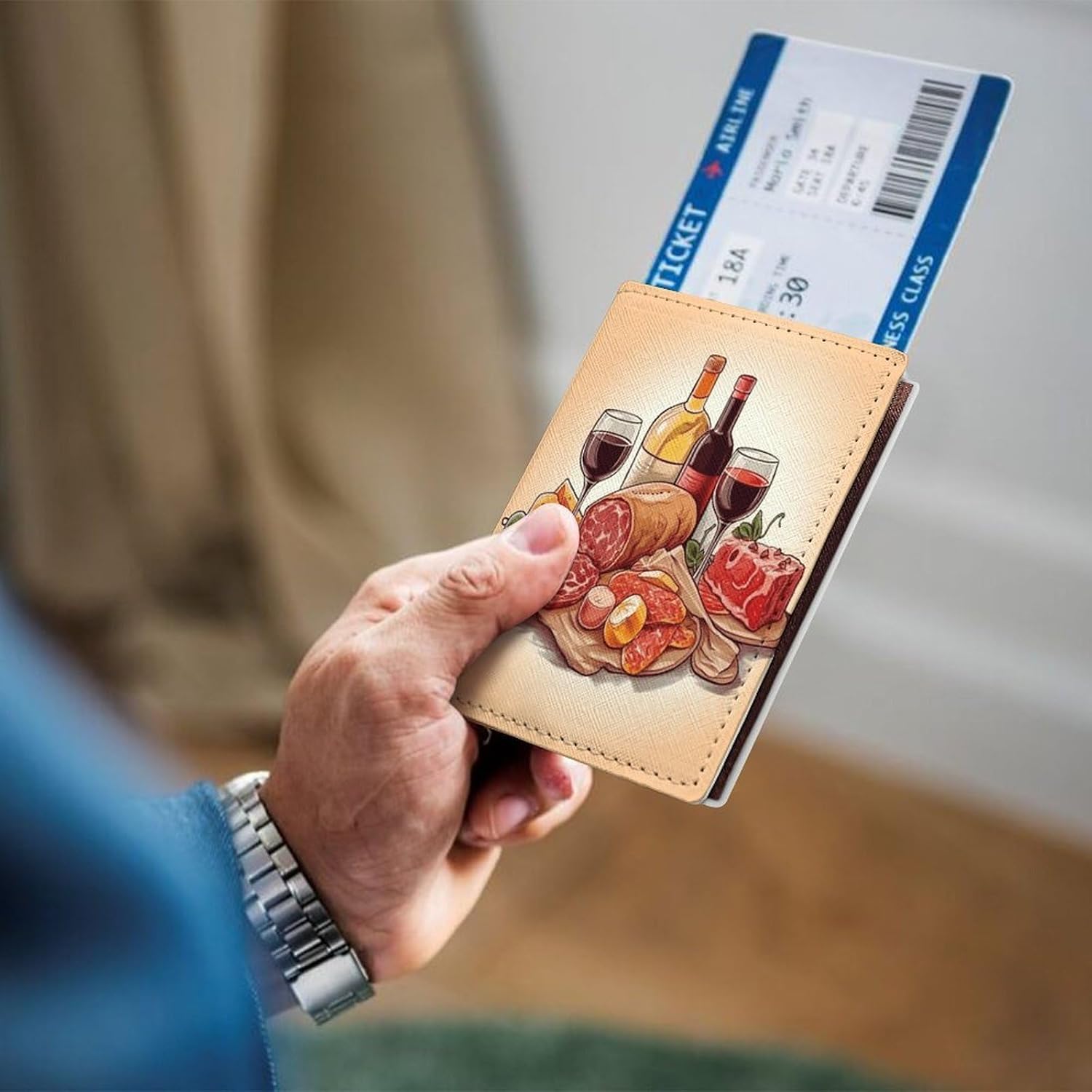 Food And Drink Passport Holder Portable Passports Cover with Card Slot Passports Protector Passport Wallet