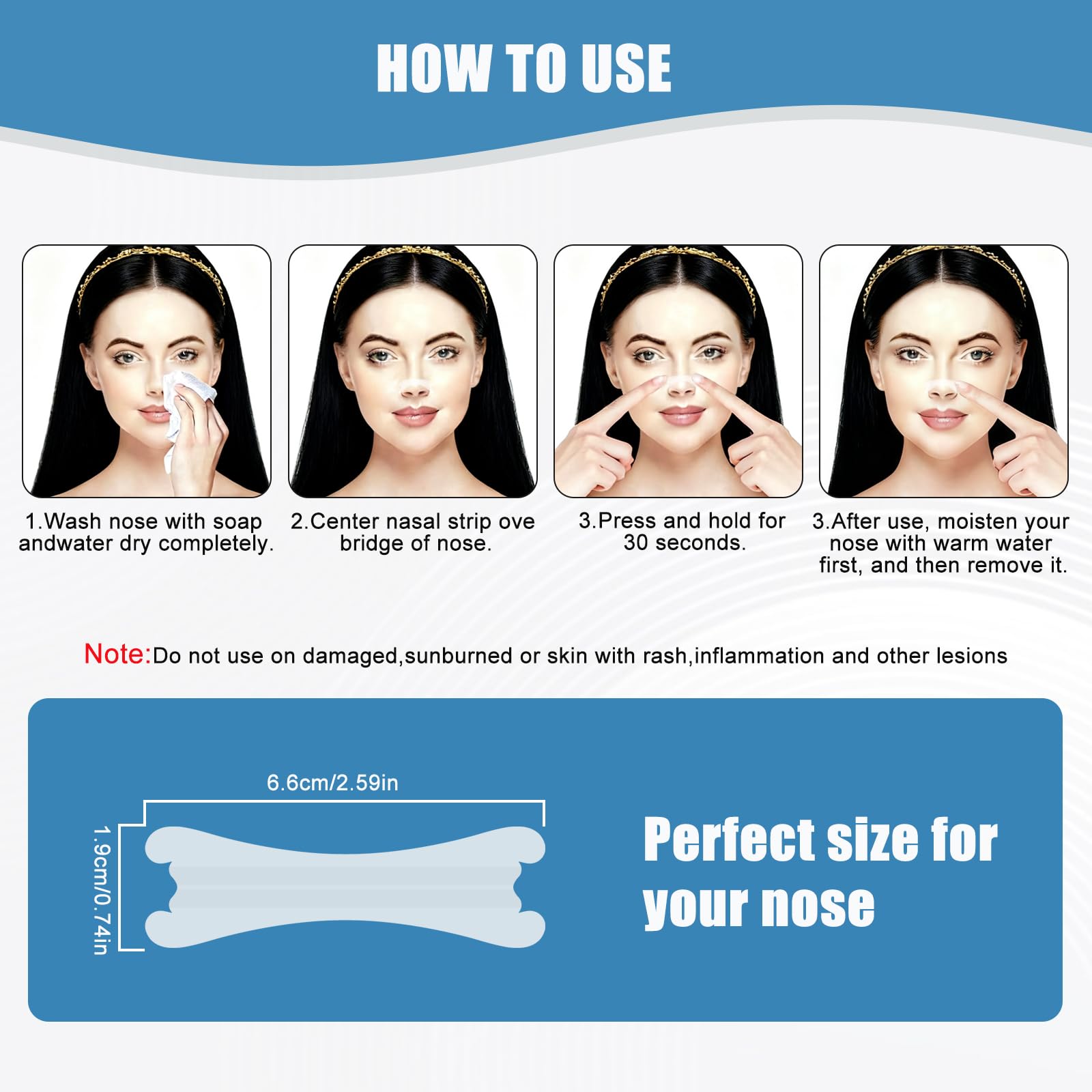 Nasal Strips,Clear Nasal Strips,Sleep Nasal Strips(66mm*19mm) (100) — Amazon image 4