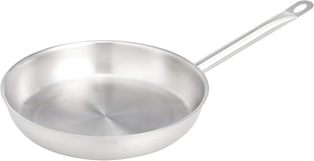 AmazonCommercial 28 cm Stainless Steel Aluminium-Clad Frying Pan