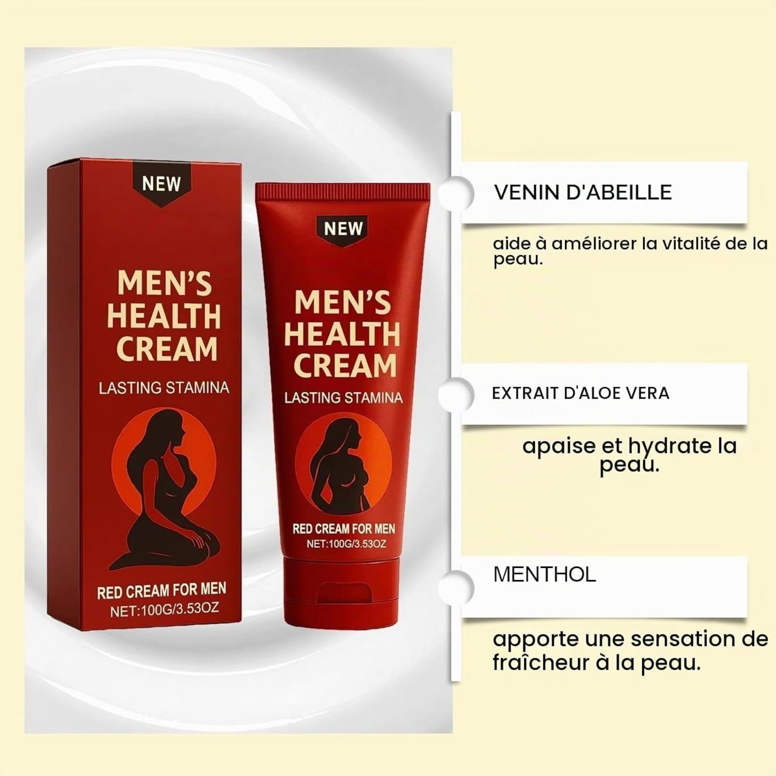 Men'S Health Cream, Advanced Quick-Acting, Cream for Men, | Crema da uomo, Crema per la salute maschile, Advanced Quick-Acting, Natural Plant, Creme a lunga durata, lenisce la pelle,