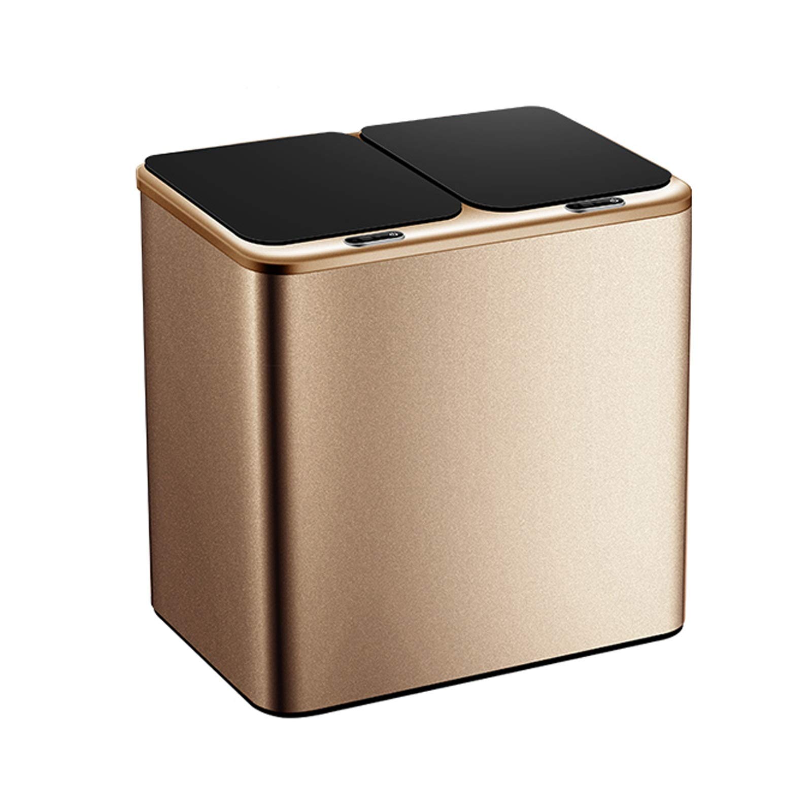 Waste Basket Smart Classification Kitchen Trash Can Household Double Bucket with Lid Induction Trash Can Large Capacity Stainless Steel Trash Can Garbage Can (C 18L)