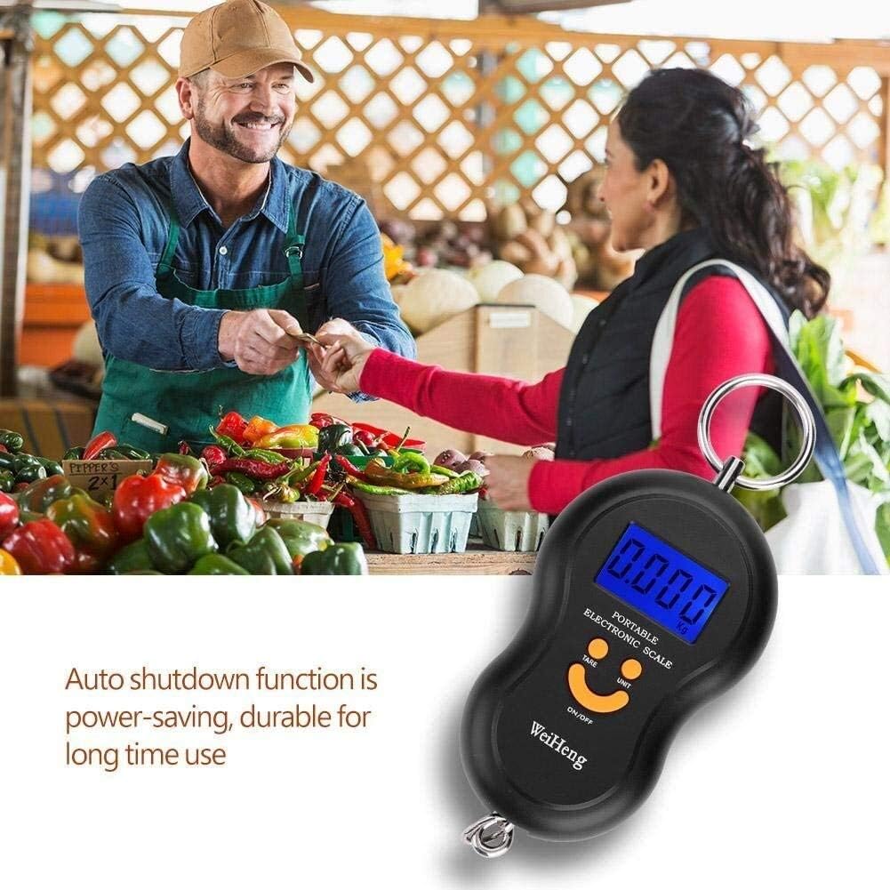 Electric Digital Scale, Portable LCD Display Hanging Weighing Scale with Hook for Fishing Weighing Luggage Weighing Scales