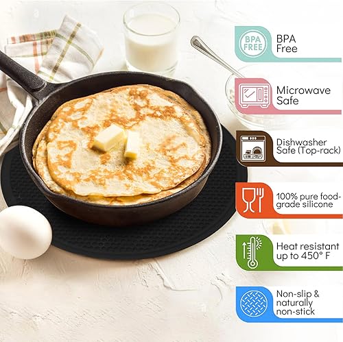 Miniatura 5 de Tapete de silicona para microondas, paquete de 2 alfombrillas de silicona versátiles para microondas, resistente al calor, almohadillas calientes