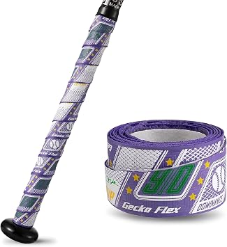 1.1mm Bat Grip Tape, Greek Key Double-Stamping Textured, Baseball & Softball Bat Tape for All-Weather Performance, Non-Slip, Precut for Easy Install