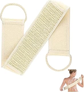 Back Scrubber, Exfoliating Loofah Back Scrubber for Shower,Natural Luffa Loofah Pad Bath Brush Body Bath Sponge, Double Side Scrubbing Strap Back Washer for Men & Women.