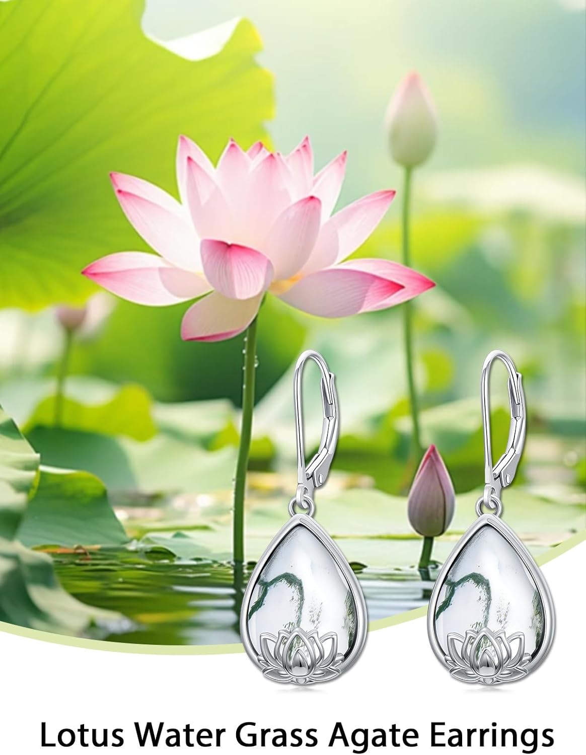 WINNICACA Lotus/Wolf/Sea Turtle Dangle Earrings for Women Sterling Silver Leverback Earrings Gifts for Women Birthday