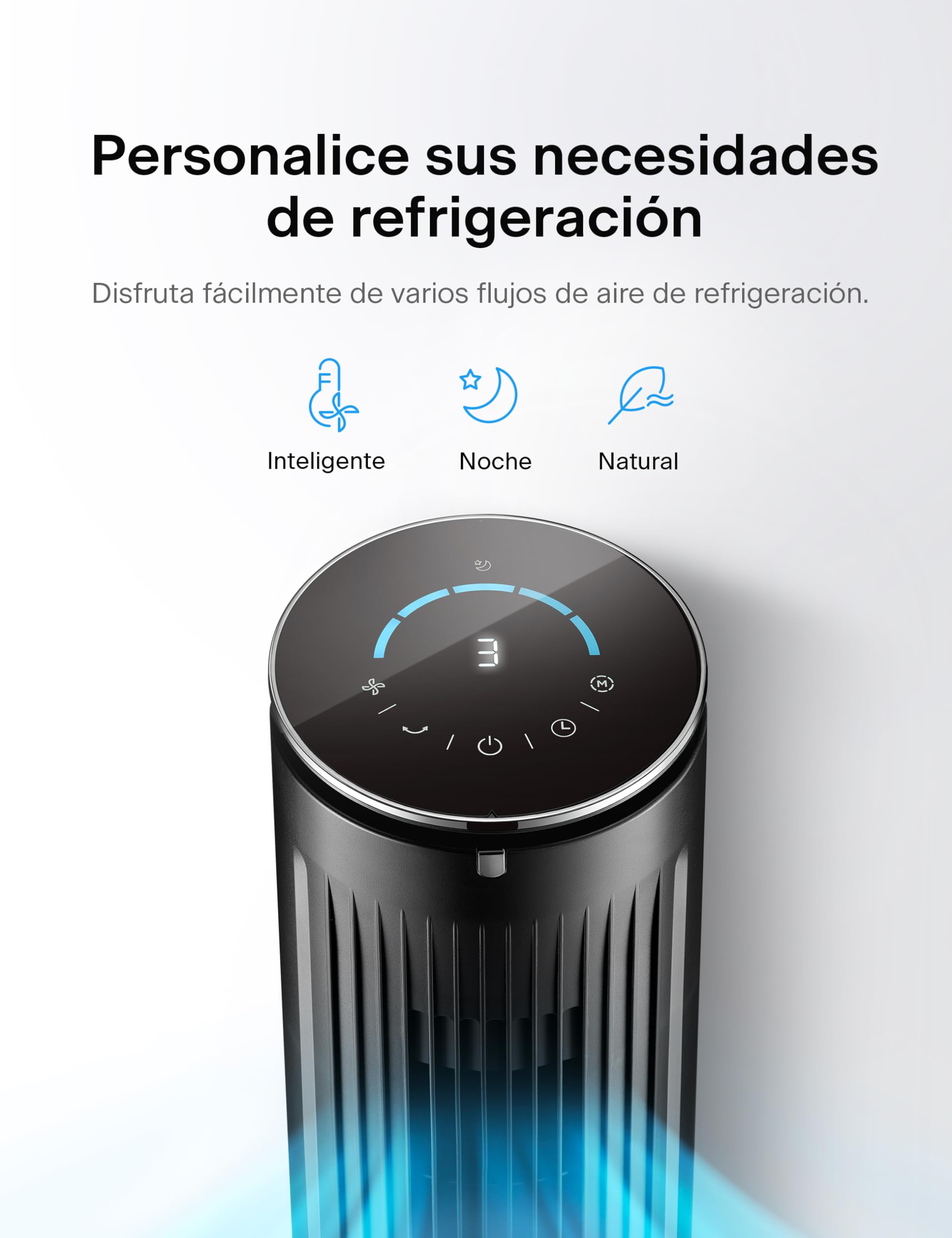 Pelonis Ventilador de Torre 106 CM, Ventilador de pie con Mando a Distancia, Ventilador Silencioso con 4 Modos y 5 velocidades, Temporizador 9H, Negro