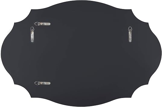 Kate and Laurel Leanna Scalloped Oval Wall Mirror, 24 x 36, Gold Leaf, Chic Modern Glam Wall Accent