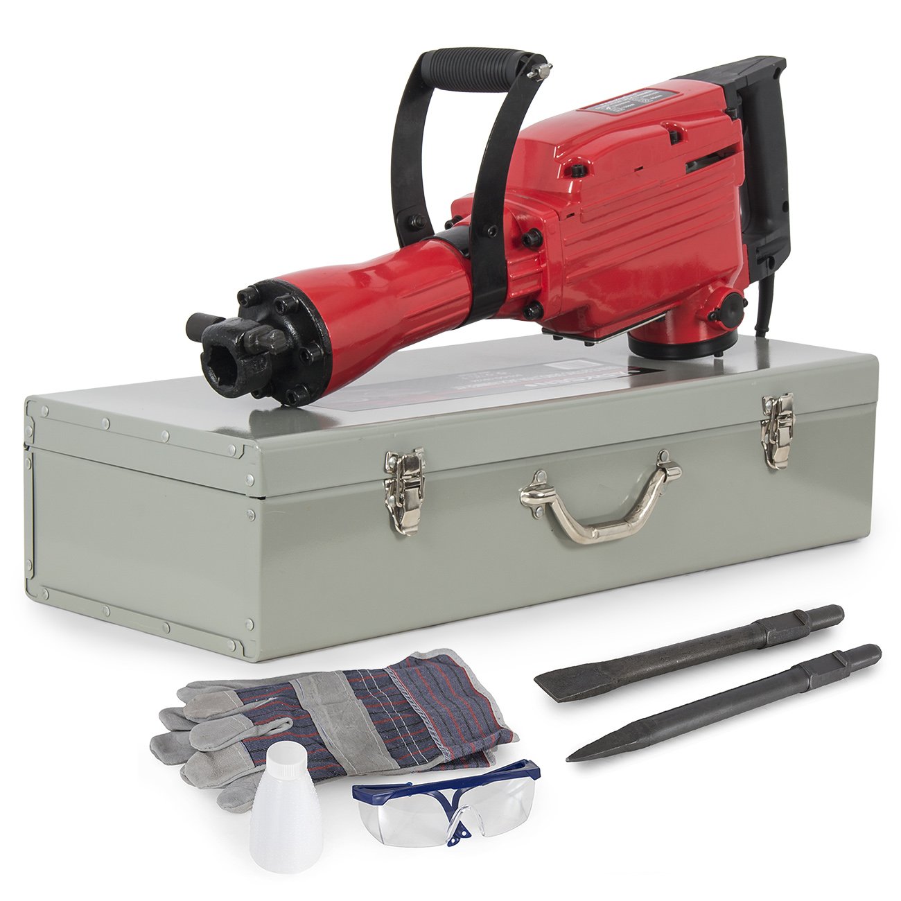 ARKSEN© 1500W Electric Demolition Jack Hammer Concrete Breaker Punch Construction (Red)