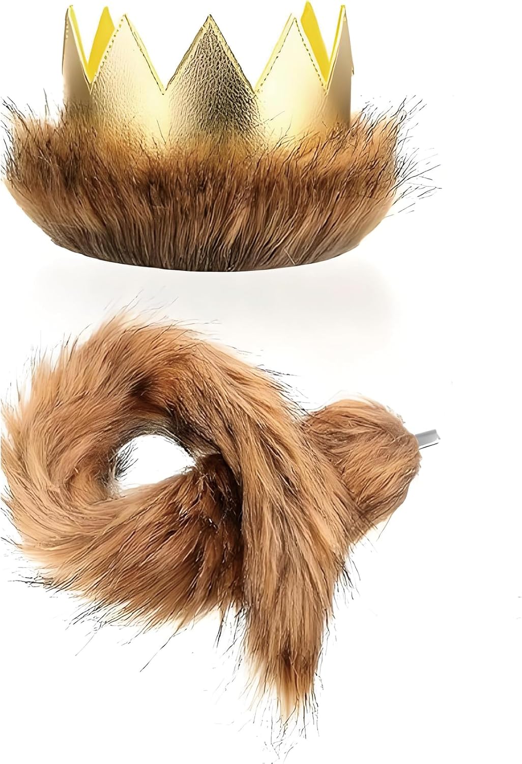 1 Pcs Wild One Crowns and 1 Pcs Tails Smash Things King of the Jungle Headbands Set for Halloween Costume Party Supplies