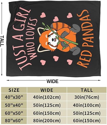 Miniatura 4 de Manta de panda rojo para mujer, suave y acogedora manta decorativa de animales de panda rojo, manta de felpa mullida y cálida con texto en inglés