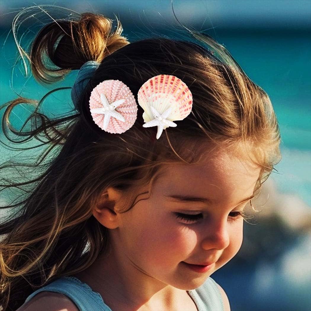 Reaky Mermaid Hair Clips Seashell Clip Starfish Hair Barrettes Hair Accessories for Women 3 Pieces, Silver, 1 count (Pack of 3) - Image 3