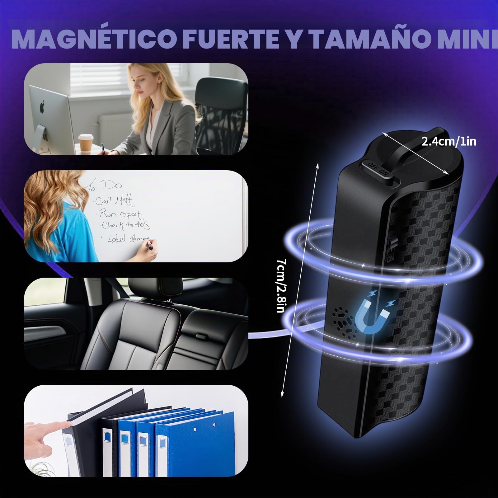64GB Grabadora de Voz Mini, 100H Grabación Continua Magnético Grabadora Portátil con Activación por Voz Grabadora de Audio USB C Digital MP3 para Conferencia Clases Entrevistas