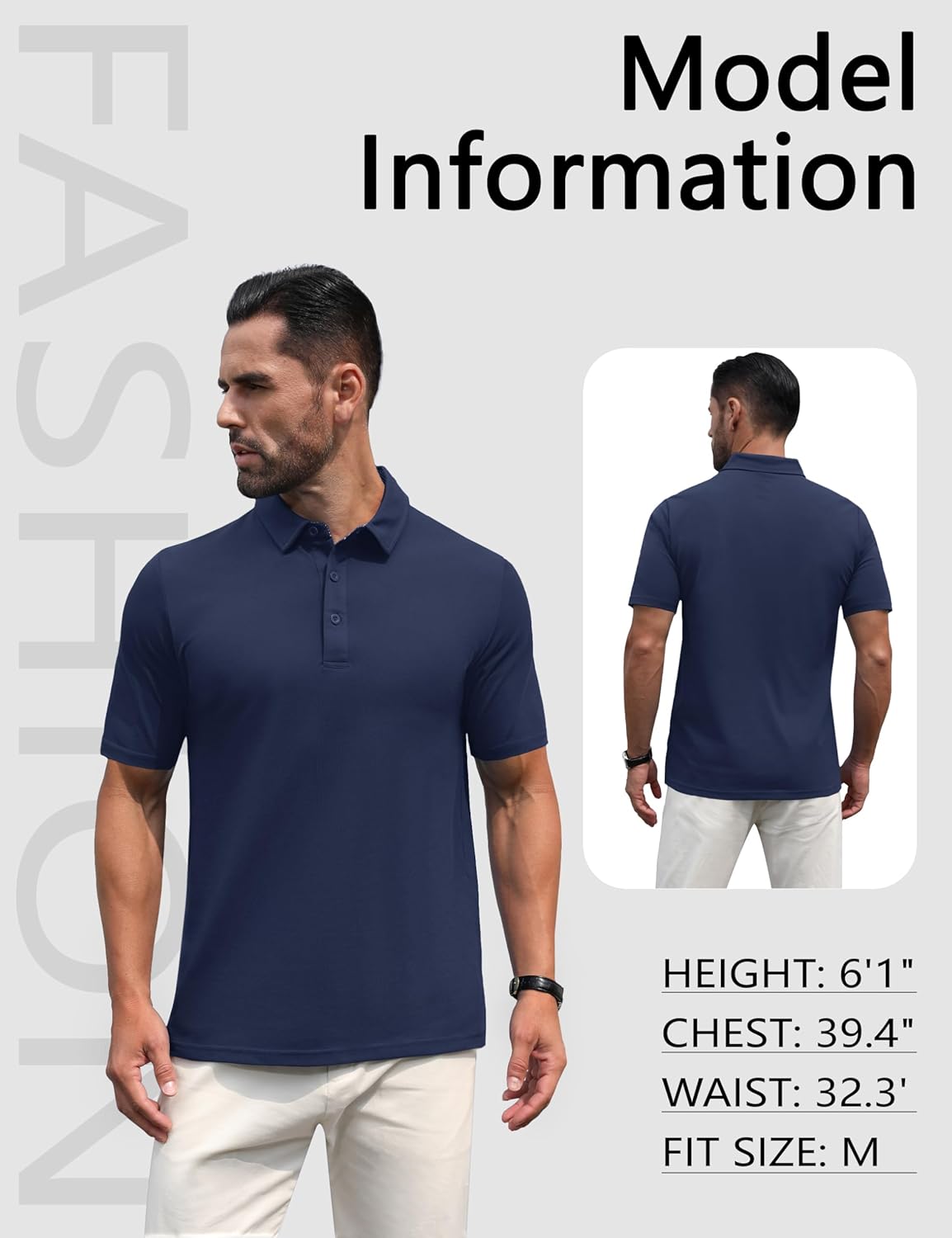 MAGNIVIT Mens Polo Shirts Short Sleeve Athletic Golf Shirts Moisture Wicking 3-Button Casual Cotton Collared Shirt - Image 6