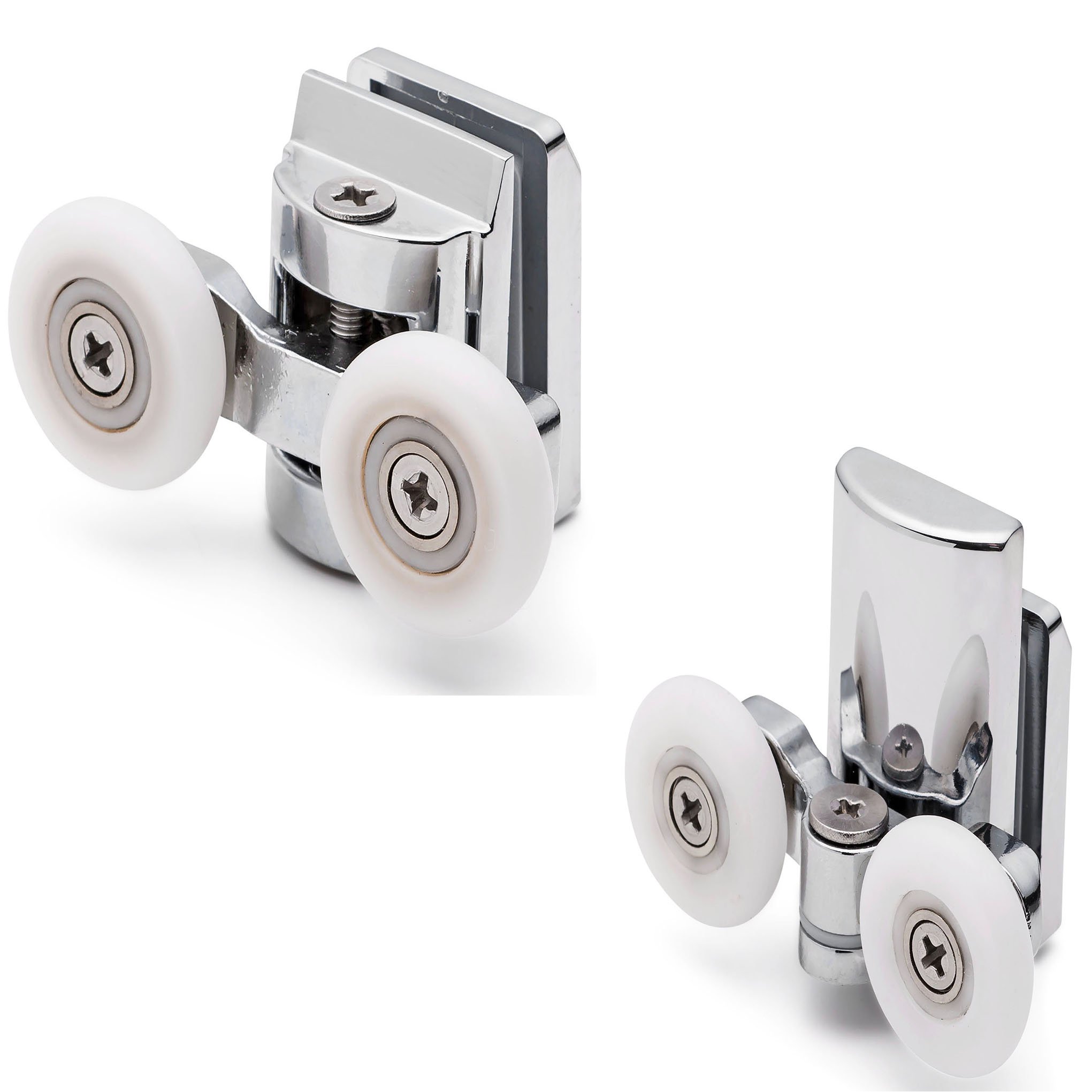 Set of 2 Zinc Alloy Shower Door Rollers/Runners 20mm Wheel Dia Top&Bottom L067
