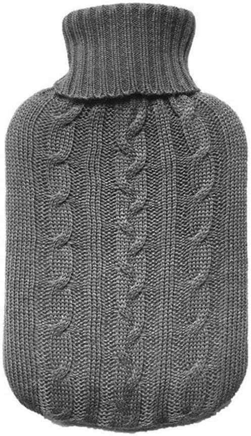 Hot Water Bottle Knitted Cover, Grey Knitted Insulator, Hot Water Bag