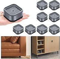 Vista 41 de shouwuhho Paquete de 16 Elevadores de Muebles Ajustables Elevadores de Cama de Servicio Pesado Elevan Altura 1", Elevadores de Cama Cuadrados Negro