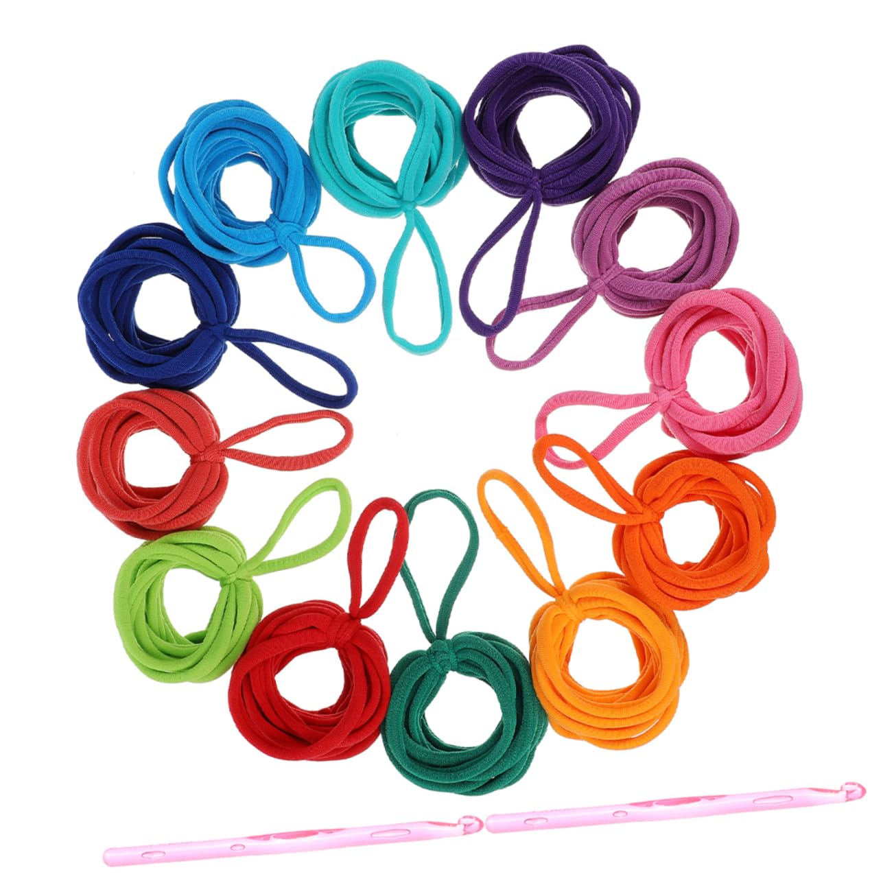 Tofficu 4 Set Corda Elastica Intrecciata Telaio Per Perline Elastici Per Telaio Per Tessitura Loop Staffa a Doppio Uso Incombe Ciclo Continuo Infila Tessitura Elastici Poliestere