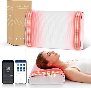 Hopihe Smart Sunrise Alarm Clock Pillow Sound Machine for Sleep with Bluetooth Speaker & Sunset Simulation, Cervical Pillow with White Noise Machine,Wake-Up Light for Sleep Bedroom Home Decor