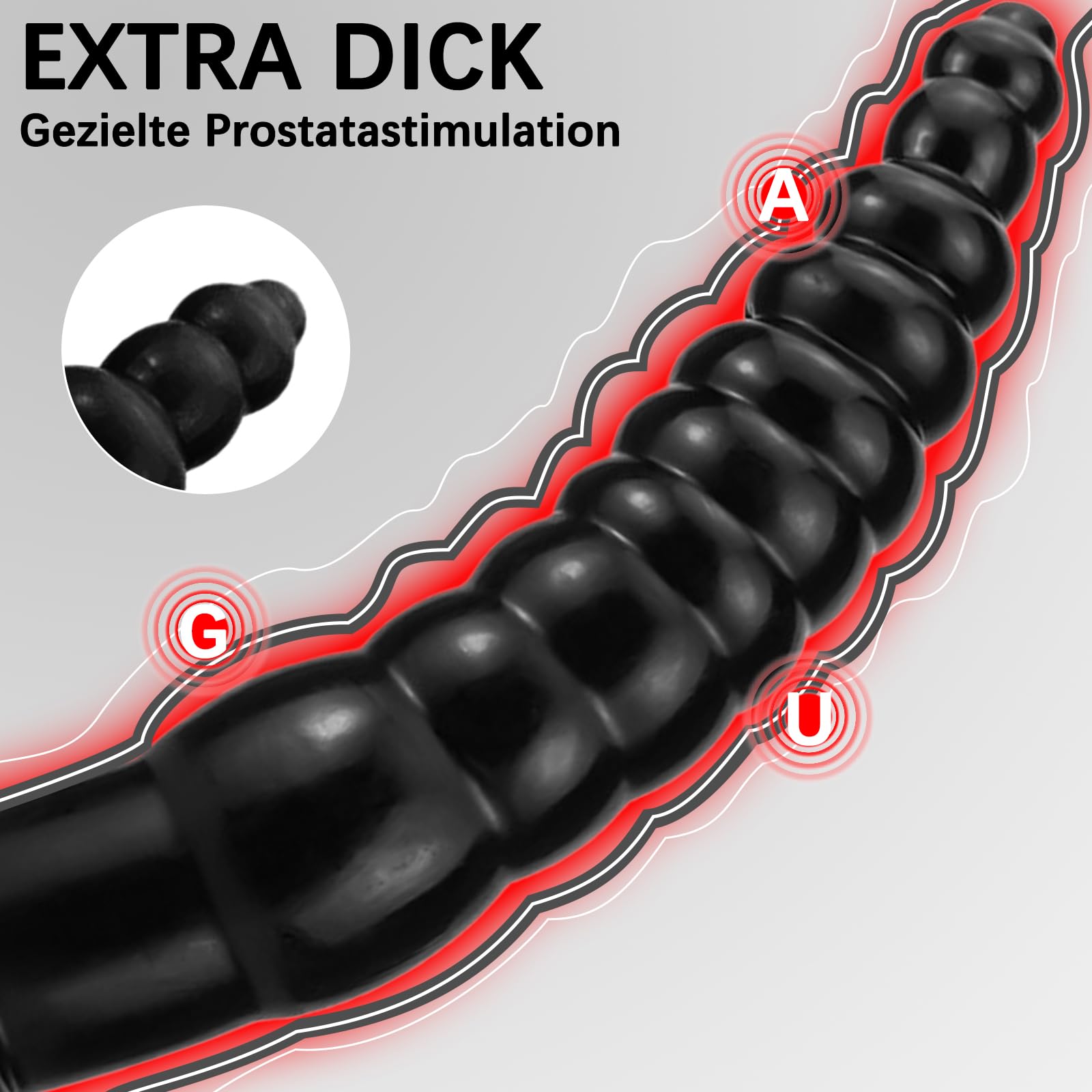 BDSMLOVE Consolador Anal XXL, consolador gigante de 32 cm, tapón anal grande, tapón anal, juguetes anales, fisting, juguete sexual, dilatador anal (Negro)