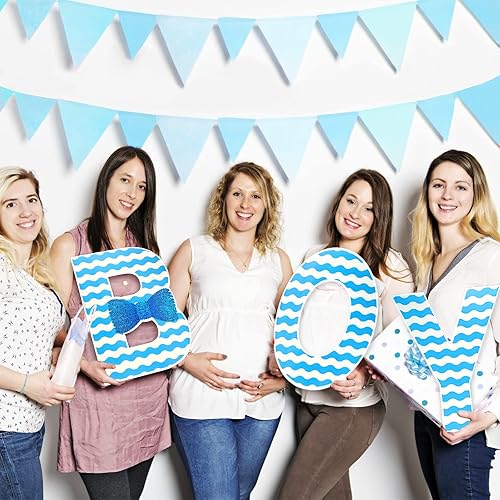 Miniatura 7 de Letrero grande para patio de baby shower, letrero azul con estacas de 16 pulgadas de alto, letrero de césped para bebé, revelación de género,