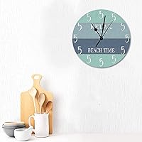 Vista 17 de Quartz Wooden Round Wall Clocks Barn Red Wood Clock Rustic Red Clocks for Farmhouse Decor Silent Wall Clock Modern Wall Hanging Wooden Clock for