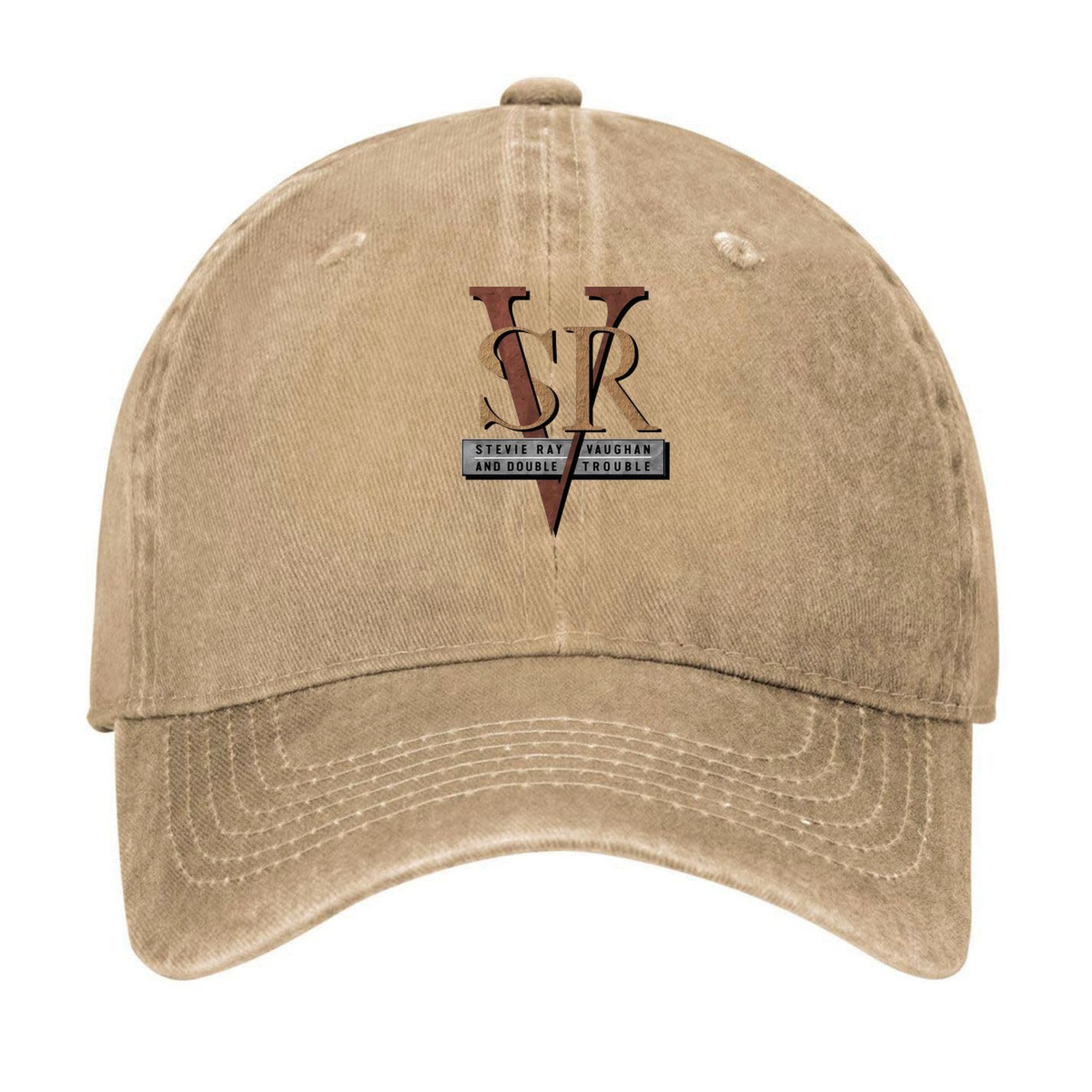 luuchrzz Stevie Ray Vaughan and Double Trouble Logo Natural Vintage Washed Cotton Blank Baseball Cap Adjustable Dad Hat for Men Women