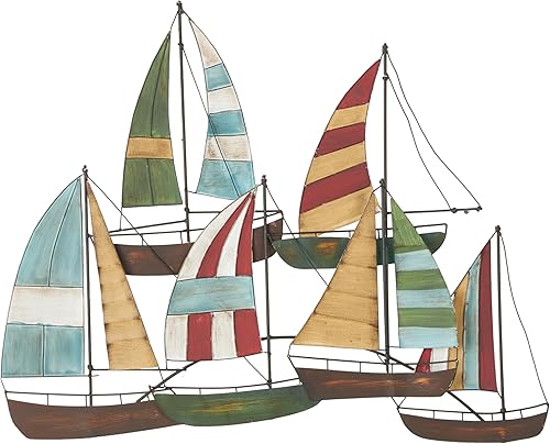 Deco 79 DecoraciĂłn de pared de barco de vela de metal, 33 x 3 x 26 pulgadas, multicolor Deco 79 DecoraciĂłn de pared de barco de vela de metal, 33 x 3 x 26 pulgadas, multicolor
