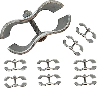 Dog Kennel Clamps & Panel Clamps For Chain Link Fence Made To Fit 1 3/8" Round Posts. Chain Link Clamp, Fence Panel Clamps And Saddle Clamp For Dog Kennels, Galvanized Connectors. (1-3/8"(8PCS)