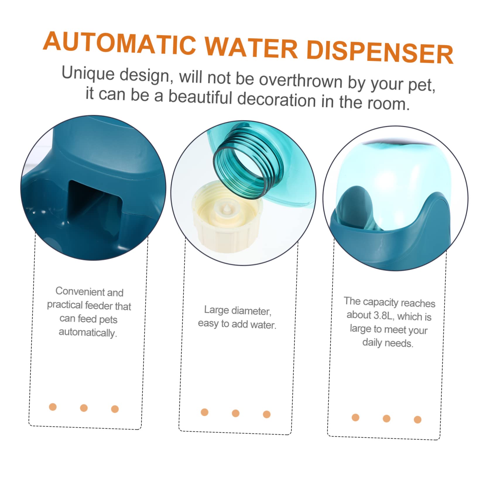 Bebedero Automático para Gatos y Mascotas 3, 8 L Verde | Plástico Desmontable, Dispensación Automática de Agua, Diseño Simple para Casa