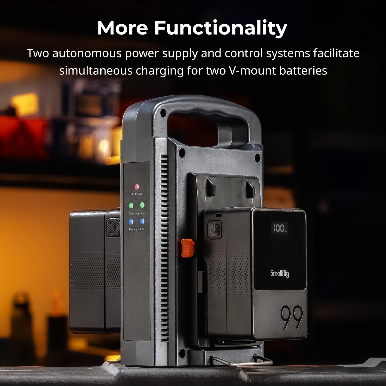 SmallRig V Mount Battery Charger, Dual Channel V-Mount, V-Lock Battery Charger for V Mount Battery, Fits for SmallRig V Mount Battery VB99 SE / VB99 / VB99 Pro / VB155 / VB212