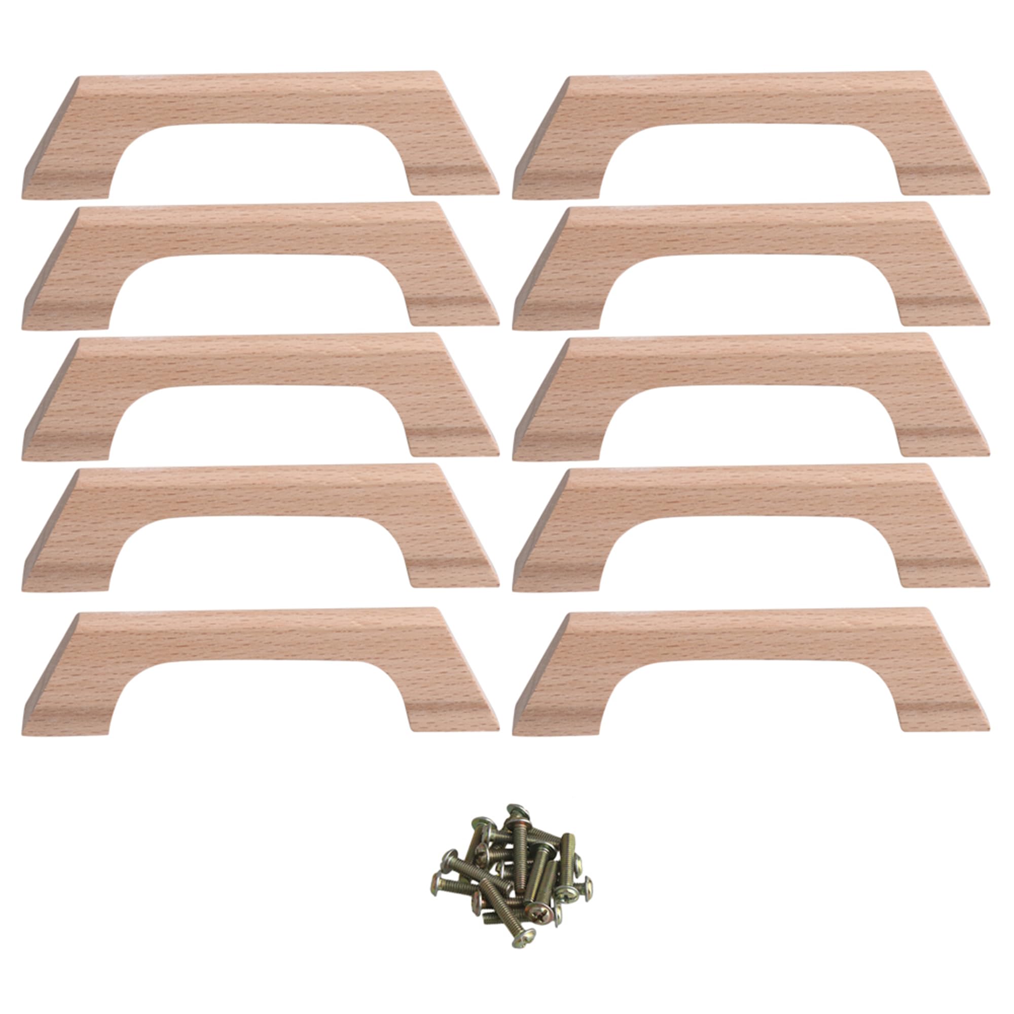 Doublelife SHANOER 10PCS Wood Unfinished Drawer Pulls Handles - Kitchen Cabinets Furniture Dresser Wardrobe Cupboard Drawer Knobs Pulls Handles
